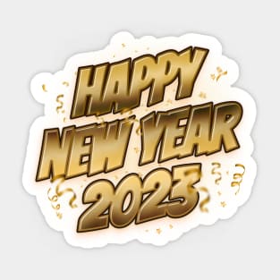 Golden New Beginnings: Celebrate 2023 with Joy and Shine! Sticker